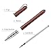 DIGIROOT Gift Wood Ballpoint Pen, Luxury Gel Pen Writing Set Black Ink Wooden Rolling ball Pen for Signature Executive Business, Writing Point 0.5mm, Extra 2 Replaceable Ink Refill(Black)
