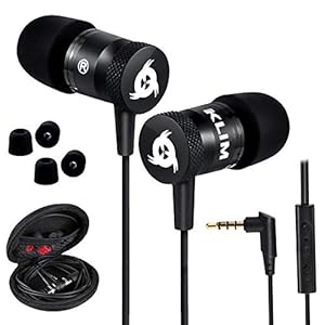 KLIM-Fusion-In-Ear-Headphones-with-Mic-Excellent-Audio-Quality-Long-lasting-Ear-Buds-5-years-Warranty-Wired-Headphones-with-Memory-Foam-Tips-35-mm-Jack-New-2021-Version-Black KLIM Fusion Earbuds with Microphone - NEW 2023 - Long-Lasting Wired Ear Buds - Innovative: in-Ear with Memory Foam…