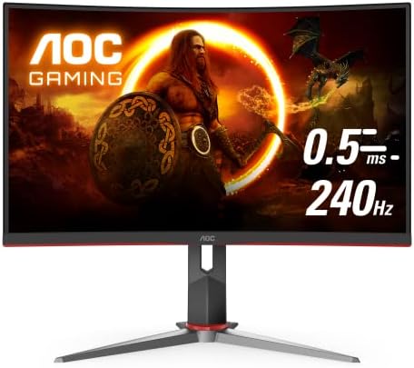 Aoc C27g2z Curved Frameless Ultra Fast Gaming Monitor Fhd 1080p 0 5ms 240hz Freesync Hdmi Dp Vga Height Adjustable 3 Year Zero Dead Pixel Guarantee Black 27 Fhd Curved Price In Uae Amazon Uae