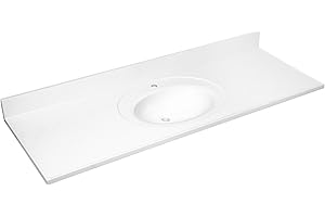 61 Inch Cultured Marble Vanity Top with Backsplash, Improved Package, White – Design House, 597377