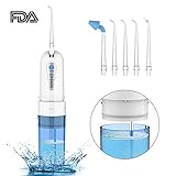 Cordless Water Flosser Oral Irrigator - Portable and Rechargeable IPX7 Waterproof 4 Modes with 200ml Large Cleanable Water Tank and 2000mAh Long Life Battery for Home & Travel, Oral & Nose Care