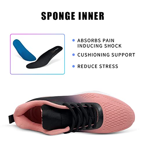 Shoeict Women\'s Air Athletic Running Shoes Breathable Tennis Walking Shoes Sport Gym Jogging Lightweight Fashion Sneakers Pink Size 6