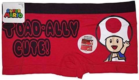 MJC International Super Mario Toad-Ally Cute Red Seamless Boyshort Panties