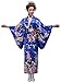 Soojun Women's Traditional Japanese Kimono Style Robe Yukata Costumes 1 Blue