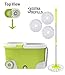 ALLZONE Spin Mop Bucket with Wringer On Wheels, Hardwood Floor Cleaning System, with 3 Microfiber Mop Refills