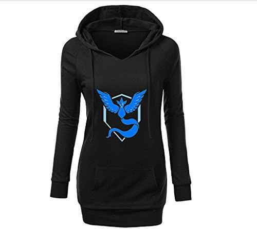 Pokemon Go Team Mystic Printed Women'sHoodies Hoody with Pocket Black2 M