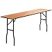 Flash Furniture 18'' x 72'' Rectangular Wood Folding Training / Seminar Table with Smooth Clear Coated Finished Top [YT-WTFT18X72-TBL-GG]