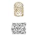MonkeyJack 2pcs Women's Vintage Hollow Rose Pattern Scarf Ring Buckle Clip (Silver)