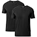 Lapasa Mens 2-Pack Undershirts Micro Modal Crew Neck Tag-Free T Shirts M07, Black, Large(Chest 41Inches-43 Inches)