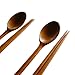 BUSHMANCRAFT Handmade Jujube Tree Wooden Utensil Spoons and Chopsticks (5 SET)
