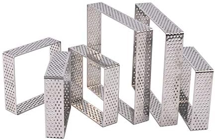 square shaped perferated tart ring tart pan with holes (6, 7x7cm)