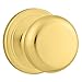 Kwikset Juno Interior Passage Door Knob, Handle For Closet and Hallway Doors, Non-Locking Doorknob in Polished Brass