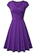 Lotusmile Sundress, Women's Wear to Work Pleated Bodycon Dress,(Medium Purple)