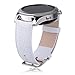 Thankscase Band Compatible for Galaxy Watch 3 45mm Band, Galaxy Watch 46mm Band, Gear S3 Classic/Frontier Band, Genuine Leather Wrist Strap Replacement with Embossed Pattern (Snow White)