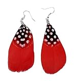 Womens Teens Girls Bohemian Natural Feather Earrings