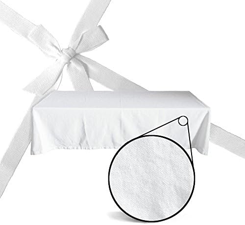 FestaVita Cotton Tablecloth 60 x 120 Inch Rectangle, White