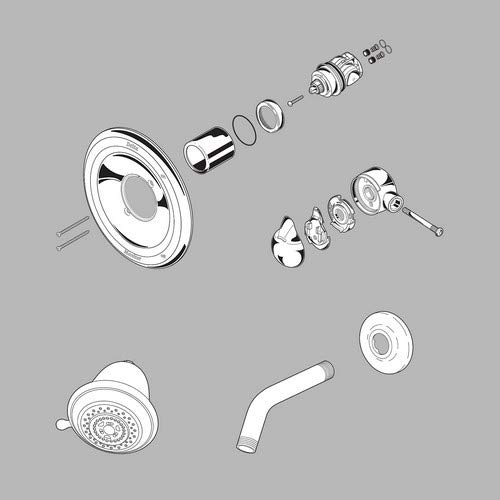1700 Series Delta RP29405 Polished Chrome Conversion Kit for Shower Heads
