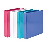 Samsill 1.5 Inch Round Ring Binders/Customizable Clear View Binder/Bulk Binder 4 Pack / 3 Ring Binder / 1.5 Inch Binder/Fashion Color Assortment