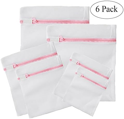 Lingerie Mesh Laundry Bag, Large Zipper Wash Bag for Delicates Bra, 6 Pcs Bag Set for Travel Home Washing Machine, 5 Sizes
