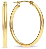 14k Gold Classic Hoop Earrings, 1