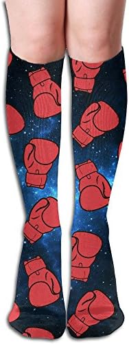 YueluW Women's Boxing Gloves Pattern Casual Below Knee Socks Tube Stocking Boot Socks Stockings One Size