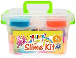 Slime Making Kit for Girls and Boys- [Everything in one Kit] -Supplies and Containers with Lids! 12 Colors Crystal Slime, Glitter, Fruit Slices, Foam and Fishbowl Beads and More!