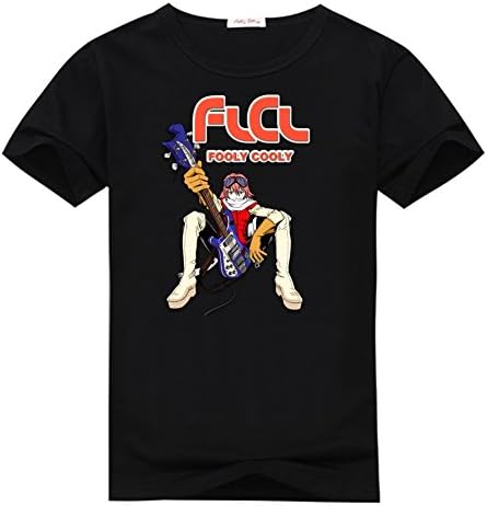Men's Printed Fooly Cooly FLCL Poster T Shirts By Anedreabe L Black