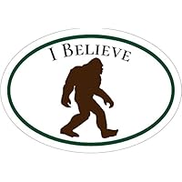 WickedGoodz Oval I Believe Bigfoot Vinyl Decal - Sasquatch Bumper Sticker - Perfect Paranormal Wildman Gift