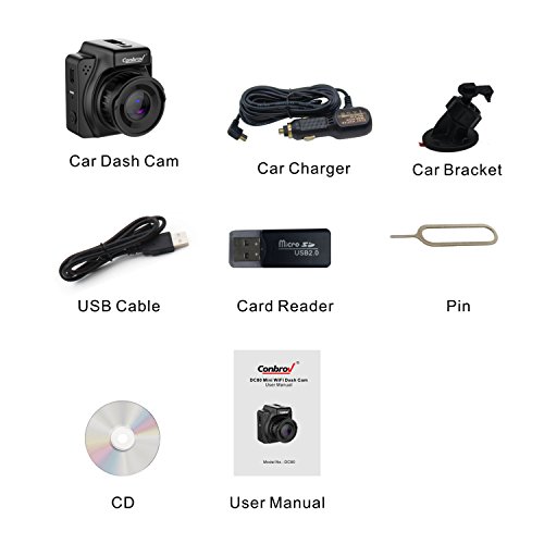 Car Dash Cam with WiFi, Conbrov DC80 1.5" HD 1080P Car Dashboard Camera Recorder with GPS, G-sensor, Motion Detection, Parking Monitoring and WDR, SD Card Not Included