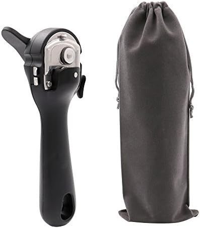 Can Opener with Lid Gripper and Ergonomic Handle Safe Smooth Edge Easy Open Manual Can Opener（Travel Bag）