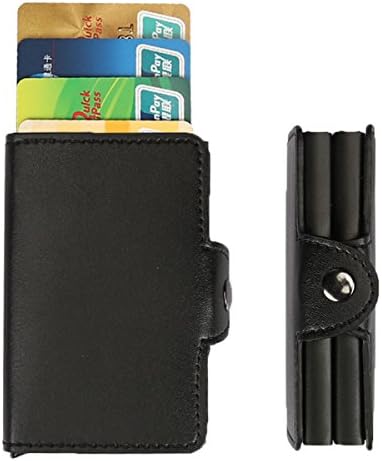 KINGSUNG Solid Aluminium Slimline RFID Card Protector Mini Wallet in Original Black