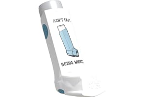 The Inhaler Tailor Inhaler Holder - for Ventolin & Shorter Style - Vegan Leather - Adults & Kids Inhaler Case with Eyelet for Keychain/Lanyard - Handmade (Ventolin, Ain't Easy Being Wheezy)