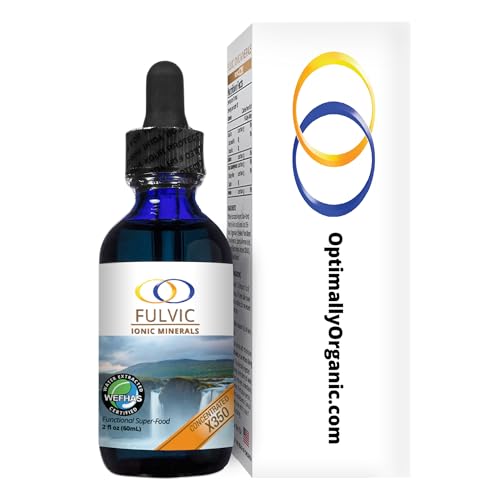 Optimally Organic Water Extracted Fulvic Ionic Minerals X350 - Patented BioActive Fulvic Acid, Humic Acid, Trace Minerals, Electrolytes & Essential Amino Acids - 8+ Month Supply!