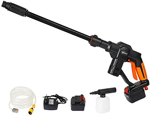 LYZL Household high-voltage wireless lithium rechargeable car wash machine brush artifact water gun portable automatic cleaning for garden irrigation, yacht, bicycle and house cleaning