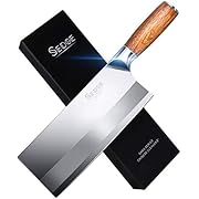 Vegetable Meat Cleaver Knife - 8” Professional Chinese Cleaver and Butcher Knife - 4CR14 HC Stainless Steel Kitchen Knife with Ergonomic Pakkawood Handle - Gift Box Included