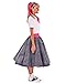 Hip Hop 50's Shop 1950s Adult 4 Piece Poodle Skirt Costume Outfit for Women with Accessories (glasses, socks, scarf) (XLarge/XXLarge, Gray)