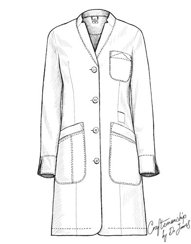 Dr. James Women's Lab Coat, Fold Back Cuff, White, 35 inch Length DR10A-8 - Thumbnail 4