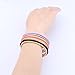 Zuo Bao Stainless Steel Elastic Hair tie Bracelet Brushed Edges for Women (Rose Gold)