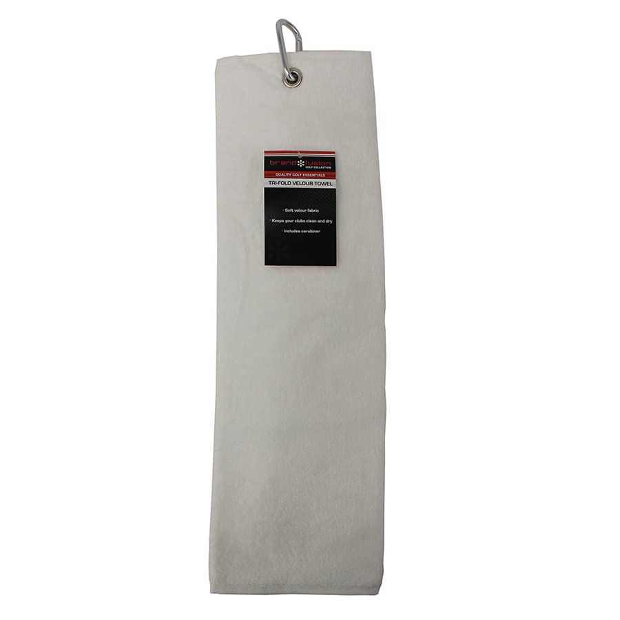 Brand Fusion Tri-Fold Velour White Towel