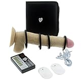 AnE Toys Adjustable Custom Fit Electro Sex Electrastim Electro-Sex For Men 4 Piece Electrosex Erection Rings with travel Kit (Includes 2 sex toy condoms, 2 electrodes and PU leather travel case