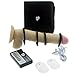 AnE Toys Adjustable Custom Fit Electro Sex Electrastim Electro-Sex for Men 4 Piece Electrosex Erection Rings with Travel Kit (Includes 2 Sex Toy Condoms, 2 electrodes and PU Leather Travel case