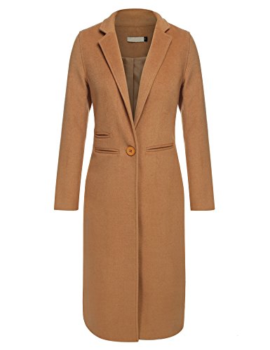 Eshion Winter Women Lapel One-Button Long Wool Blend Coat Trench Coat (Asian L(US M(8-10))) Eshion Winter Women Lapel One-Button Long Wool Blend Coat Trench Coat (Asian L(US M(8-10)))