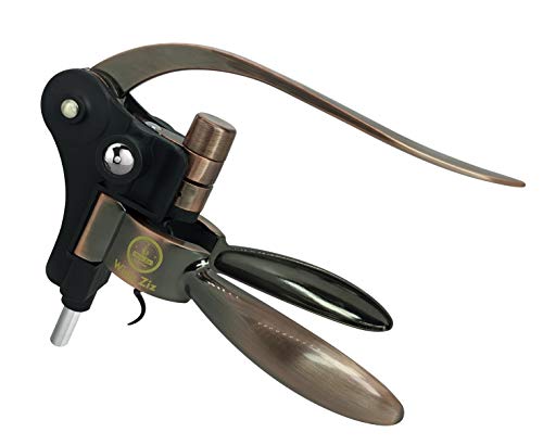 Wine Ziz Bronze Screw-pull Lever Corkscrew Wine Bottle Opener Set with Bonus Foil Cutter Tool, Heavy-Duty Metal Rabbit Manual Cork Screw, Best Housewarming Kitchen and Wine Gift Kit for Women and Men
