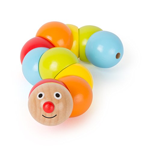 small foot 10644 Caterpillar Motorikspielzeug Raupen-Form, Bunte, drehbare Glieder zum Verdrehen, schult die Feinmotorik und die Konzentration, Mehrfarbig, S – Bild 3