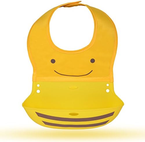 KONDISCO Baby Bibs,Waterproof Silicone Easily Wipes Clean with Comfort-Fit Fabric Neck.