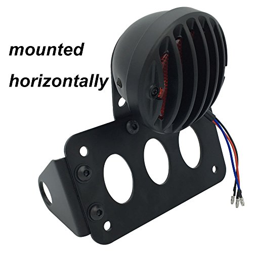 image for Amazicha Side Mount Vertical License Plate Bracket Brake Taillight for