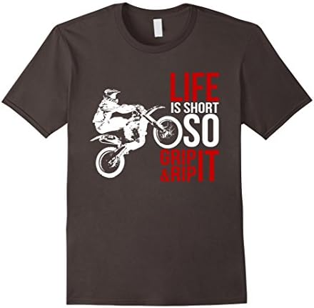 Men's Life is short so grip it and rip it Motocross T-shirt Medium Asphalt