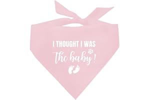 ZPPRJF I Thought I was The Baby Dog Bandana, Dog Bandana, Pink Dog Scarf Accessories, Dog Triangle Scarf, Dog Bandana for Small Medium Large Dog, Pregnancy Announcement Dog Bandana (D10)
