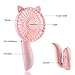EASEHOLD Mini Handheld Personal Fan Rechargeable Battery Powered Portable Adjustable Table USB Fans Travel Cooler 1200mAh with 3 Speed (Pink)