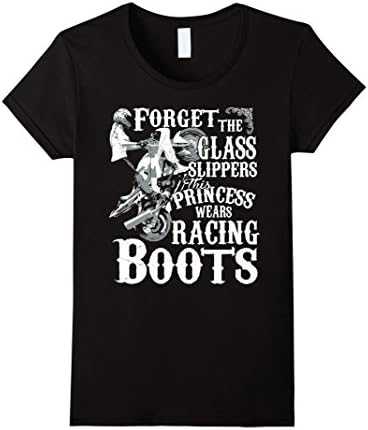 Women's Sportbike Girl T-Shirt - Princess wears racing boots Medium Black